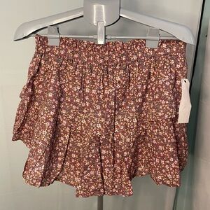 VANILLA STAR NWT Double Tier Pleated Floral Skirt Size Large